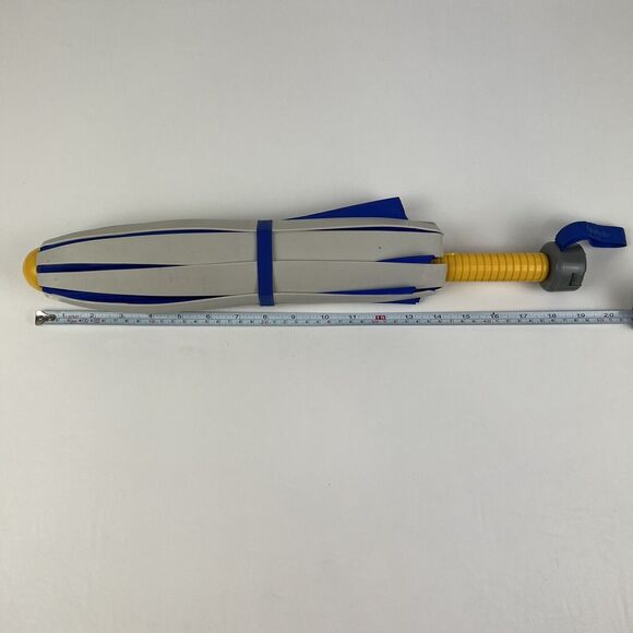FISHER PRICE Kids Own Child Umbrella VTG 80s Blue Nylon Easy Open RARE 3503 - Picture 12 of 14